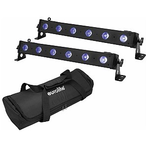EUROLITE Zestaw oświetleniowy 2x LED BAR-6 QCL RGB+UV Bar + Soft-Bag 1/1