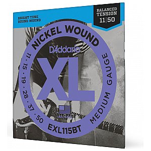 D'Addario EXL115BT Nickel Wound Struny do gitary elektrycznej, Balanced Tension Medium, 11-50 1/4