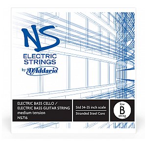 D'Addario NS Electric Bass/Cello Single Low B Struna 4/4 Medium Tension 1/2