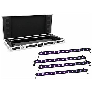EUROLITE Zestaw oświetleniowy 4x LED BAR-12 UV Bar + Case 1/1