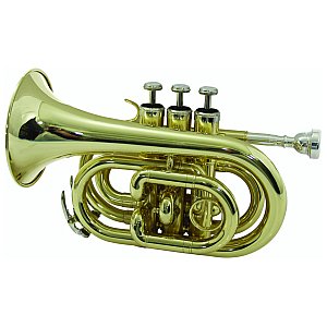 Dimavery TP-300 Bb Pocket Trumpet, gold, trąbka 1/1
