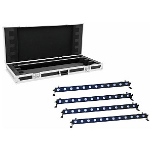 EUROLITE Set 4x LED BAR-12 QCL RGB+UV Bar + Case 1/1