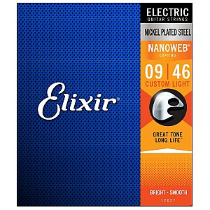 Elixir 12027 NanoWeb 9-46 Custom Light – do gitary elektrycznej 1/2