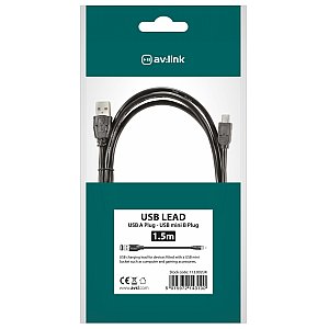 avlink Kabel USB 2.0 typ A na mini USB typ B 5pin 1.5m 1/3