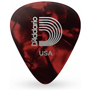 D'Addario Red Pearl Celluloid Kostki gitarowe, 100 szt., Medium 0.70mm 1/2