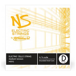 D'Addario NS Electric Cello Struna do wiolonczeli elektrycznej D 4/4 Medium Tension 1/2