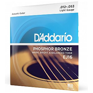 D'Addario EJ16 Phosphor Bronze Struny do gitary akustycznej, Light, 12-53 1/4