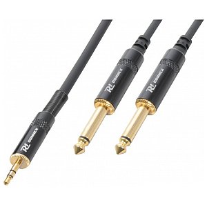 Power Dynamics Cable 3.5 Stereo-2x6.3 Mono 3.0m, przewód audio 1/1