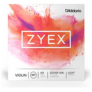 D'Addario Zyex Violin Zestaw strun z Aluminum D, 4/4 Light Tension 1/1