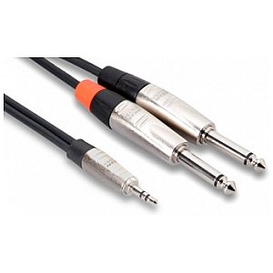 Hosa - Kabel PRO TRS 3.5mm - 2 x TS 6.35mm, 3m, przejściówka 1/1