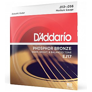 D'Addario EJ17 Phosphor Bronze Struny do gitary akustycznej, Medium, 13-56 1/4