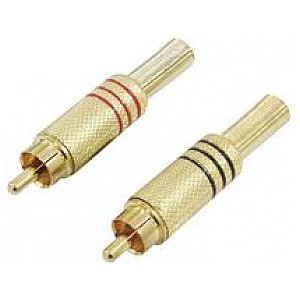 Omnitronic RCA-plug gold-plated,7mm, pair, red/black 1/1