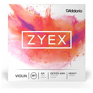 D'Addario Zyex Violin, Zestaw strun, Silver D, 4/4 Heavy Tension 1/1