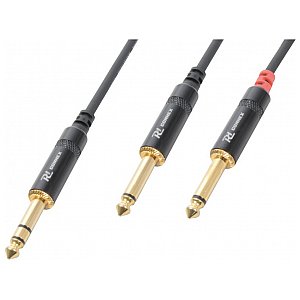 Power Dynamics Cable 6.3 Stereo- 2x6.3 Mono 1,5m, przewód audio 1/1