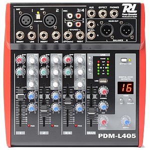 Power Dynamics PDM-L405 Music Mixer 4Ch.MP3/ECHO, mikser audio 1/5