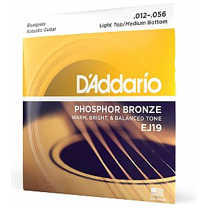 D'Addario EJ19 Phosphor Bronze Struny do gitary akustycznej, Bluegrass, 12-56 1/4