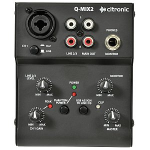 Citronic Q-MIX2 2 Channel Compact Mixer, mikser audio 1/4