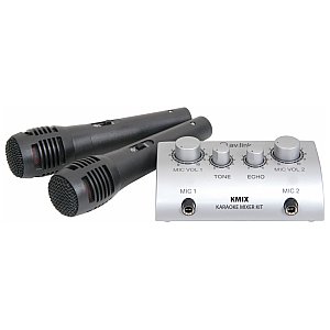 QTX by avlink KMIX Zestaw do karaoke z dwoma mikrofonami 1/7