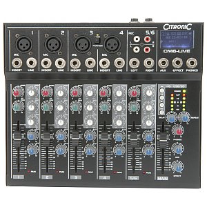 Citronic CM6-LIVE compact mixer with delay + USB/SD player, mikser audio 1/2
