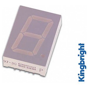Kingbright jednocyfrowy wyświetlacz 25mm SINGLE-DIGIT DISPLAY COMMON CATHODE SUPER GREEN 1/3