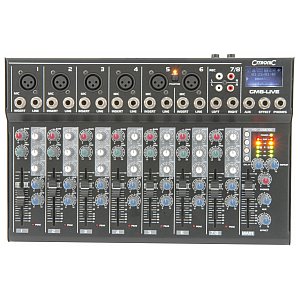 Citronic CM8-LIVE compact mixer with delay + USB/SD player, mikser audio 1/2