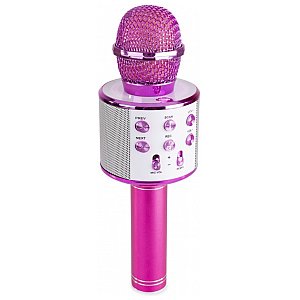 MAX Mikrofon karaoke z głośnikami BT MP3 KM01 różowy 1/9