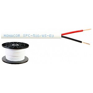 Monacor SPC-510/WS-EU Kabel głośnikowy, elastyczny, biały, 100m, 2 x 1mm MADE IN EU 1/1