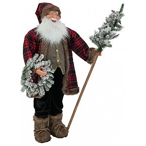EUROPALMS Święty Mikołaj z gałęzią jodły i wieńcem "Prince of snow" 120cm 1/4