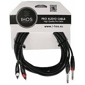 IHOS IC-RCA2JACK Kabel audio, 2 x 6,3 mm męski jack na 2 x męski RCA - 3m 1/2