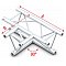 Milos Deco-22 Triangle truss - Łącznik trisystemu ATM36 - 90° 3-kierunkowy