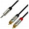 Adam Hall Cables 4 Star Series - Audio Cable REAN 3.5 mm Jack stereo / 2 x RCA męski 0.9 m przewód audio