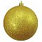 EUROPALMS Deco Ball Dekoracyjne kule, bombki 10cm, gold, brokat 4szt
