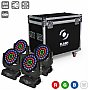 Flash 4x LED MOVING HEAD 36x10W RGBW 4in1 ZOOM 3 SECTIONS Ruchome głowy LED Wash zestaw