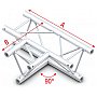 Milos Deco-22 Triangle truss - Łącznik trisystemu ATM36 - 90° 3-kierunkowy