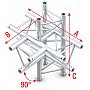 Milos Deco-22 Triangle truss - Łącznik trisystemu ATM51 - 90° 5-kierunkowy