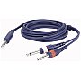 DAP FL32 - Kabel mono Jack > 2 mono Jack L/R 1,5 m