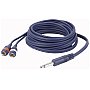 DAP FL33 - Kabel mono Jack > 2 RCA Male L/R 1,5 m