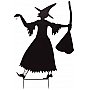 EUROPALMS Dekoracja: Metalowa czarownica z miotłą, 140cm