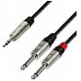 Adam Hall Cables 4 Star Series - Audio Cable REAN 3.5 mm Jack stereo / 2 x 6.3 mm Jack mono 0.9 m przewód audio