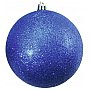 EUROPALMS Deco Ball Dekoracyjne kule, bombki 10cm, blue, brokat 4szt