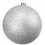 EUROPALMS Deco Ball Dekoracyjne kule, bombki 10cm, silver, brokat 4szt