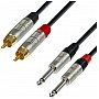 Adam Hall Cables 4 Star Series - Audio Cable REAN 2 x RCA męski / 2 x 6.3 mm Jack mono 0.9 m przewód audio