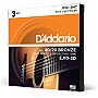 D'Addario EJ10-3D Bronze Struny do gitary akustycznej, Extra Light, 10-47, 3 kpl