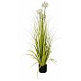 EUROPALMS Allium trawa, sztuczna roślina, biała, 120 cm