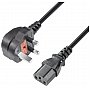 Adam Hall 8101 KB 0300 GB - Kabel do urządzeń nienagrzewających się BS1363/A (UK) – C13, 3 m